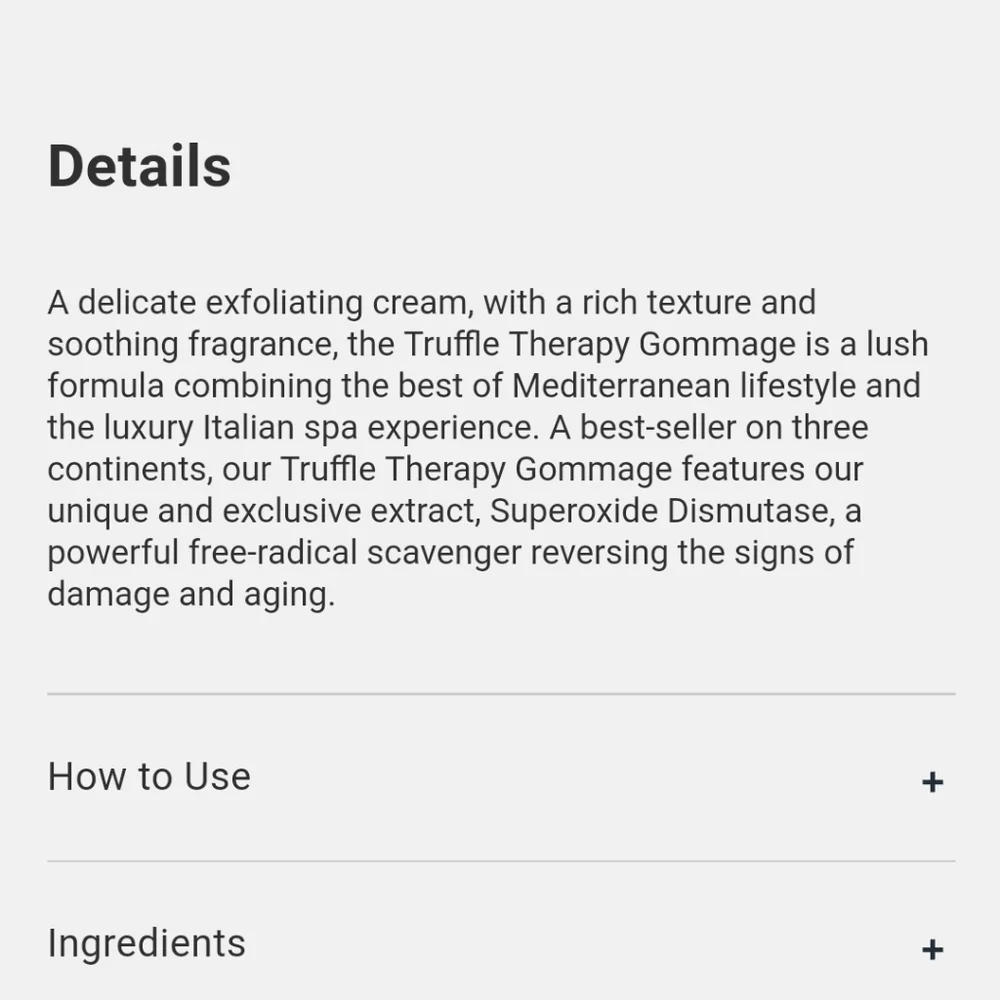 SKIN&CO TRUFFLE THERAPY FACE GOMMAGE.